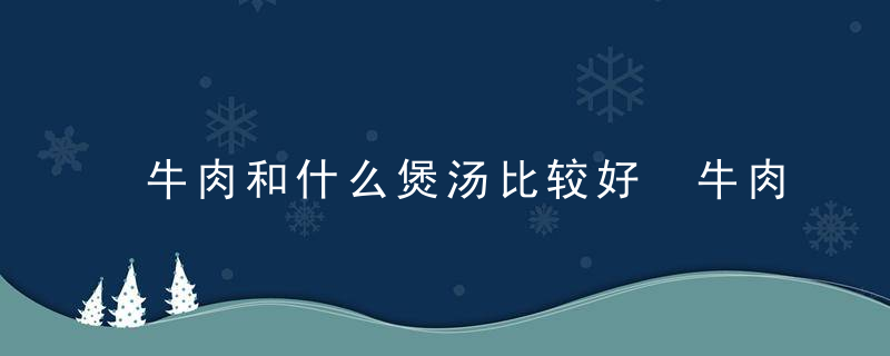 牛肉和什么煲汤比较好 牛肉和哪种食材煲汤好喝